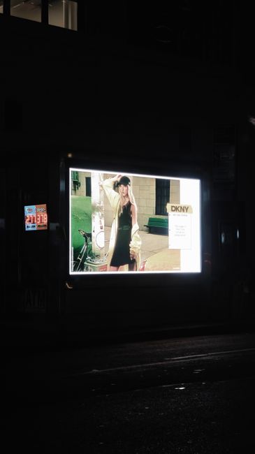 Night-time fashion billboard campaign